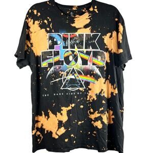 Pink Floyd Dark Side Of The Moon Bleach Splatter Graphic T Shirt Size L